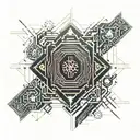 chip space surrounded tattoo design idea
