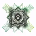 chip space surrounded tattoo design idea