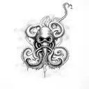 davy jones, kraken, flying dutchman,  tattoo design idea