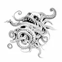 davy jones, kraken, flying dutchman,  tattoo design idea