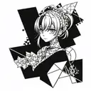 patchwork anime tattoo design idea