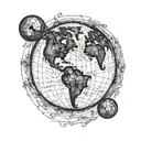 history aesthetic globe tattoo design idea