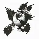 history aesthetic globe tattoo design idea