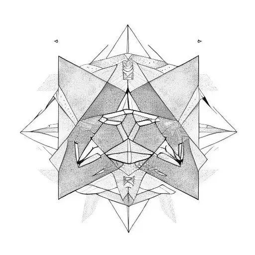 3 interlinked triangles tattoo design idea