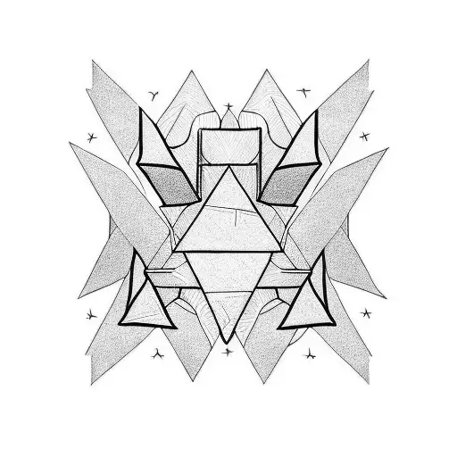 3 triangles tattoo design idea