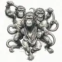king of monkeys in battle scene tattoo design idea