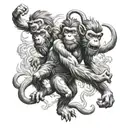king of monkeys in battle scene tattoo design idea