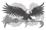eagle wings with arrow   tattoo design idea