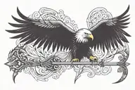 eagle wings with arrow   tattoo design idea