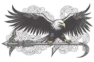 eagle wings with arrow   tattoo design idea