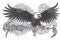 eagle wings with arrow   tattoo design idea