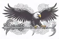 eagle wings with arrow   tattoo design idea