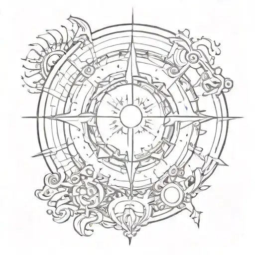 Sun with a heartbeat in it  tattoo design idea