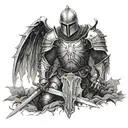 fallen knight with tattoo design idea