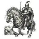 fallen knight with tattoo design idea
