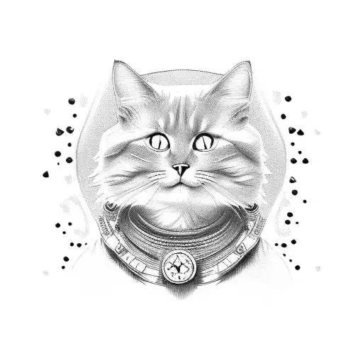 Cat with popcorn tattoo design idea