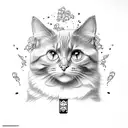 Cat with popcorn tattoo design idea