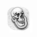 skull and bow tattoo design idea