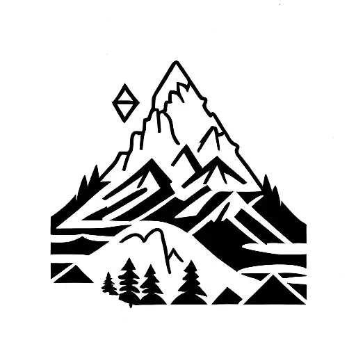 Teton mountains tattoo design idea