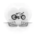 A car and a bike merging together to create a unique vehicle design tattoo design idea