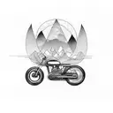 A car and a bike merging together to create a unique vehicle design tattoo design idea