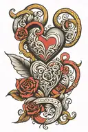 heart shaped loop tattoo design idea