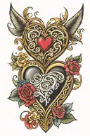 heart shaped loop tattoo design idea
