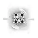 Create a tattoo with images combined of Coffee, Backgammon, Dice, Cards, Golf tattoo design idea