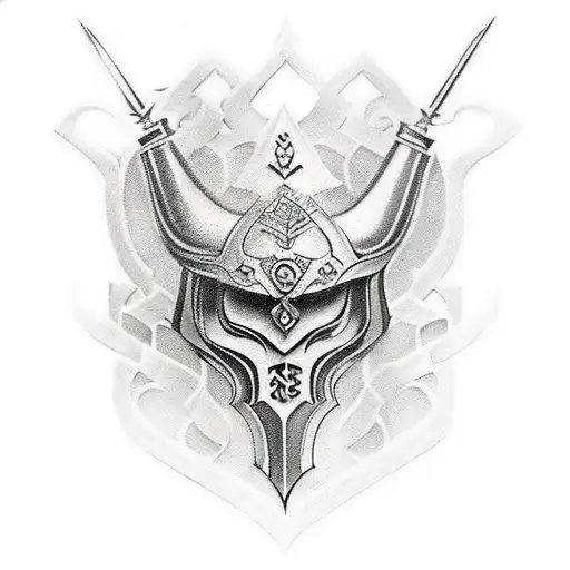 create a tattoo that is an armor, reminiscent of the Nordic medieval style in leather used on the right arm tattoo design idea