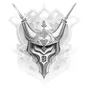 create a tattoo that is an armor, reminiscent of the Nordic medieval style in leather used on the right arm tattoo design idea