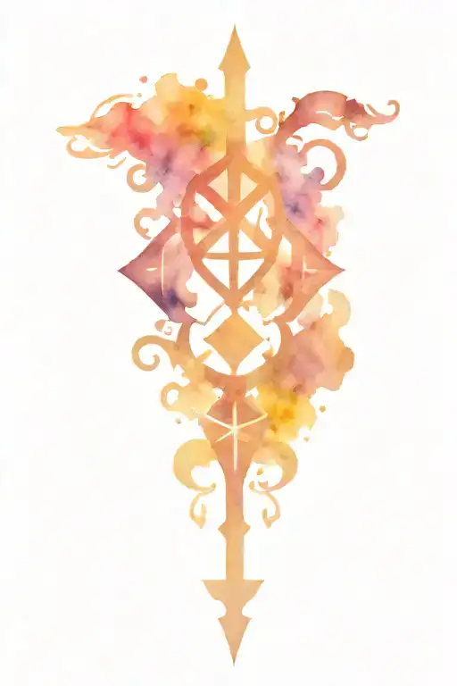 religious symbols tattoo design idea