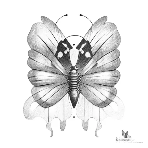 2004 with butterfly wing on the side tattoo design idea