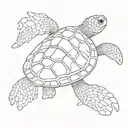 sea turtle simple but messy stile. only one line drawing tattoo design idea