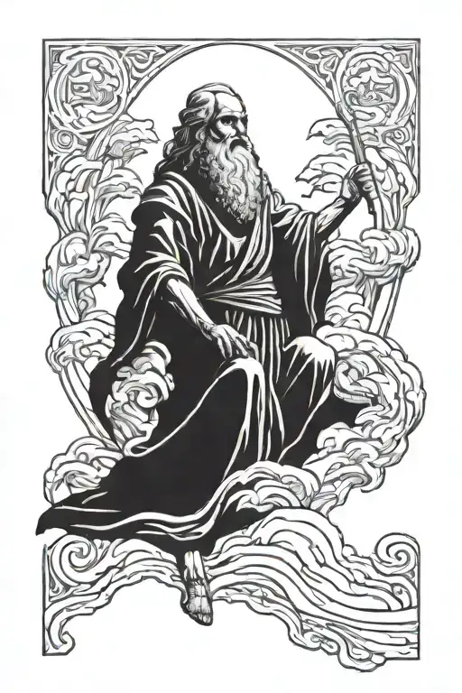 moses parting tattoo design idea