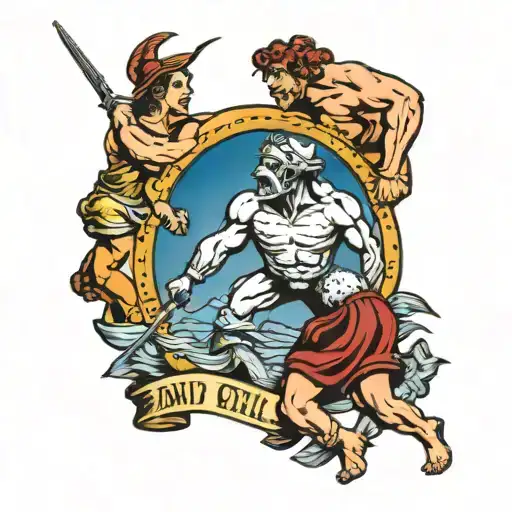 david vs goliath tattoo design idea