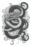 dragon snake tattoo design idea