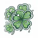 4 leaf clover paw print tattoo design idea