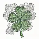 4 leaf clover paw print tattoo design idea