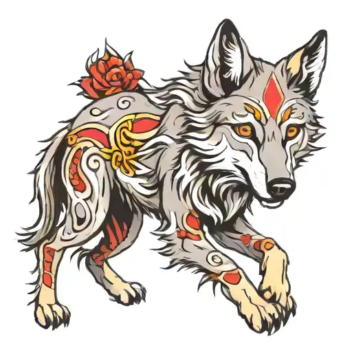 Gray Wolf tattoo design idea