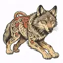 Gray Wolf tattoo design idea