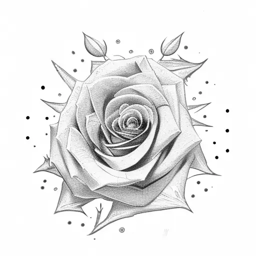 Rose that thorns spell out family tattoo design idea