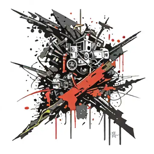 coal mine waste heap  tattoo design idea