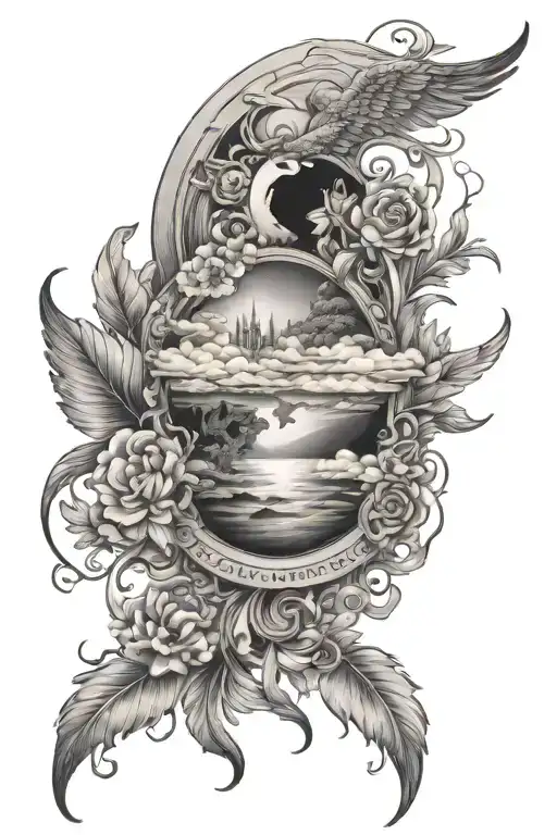 heaven touching earth tattoo design idea