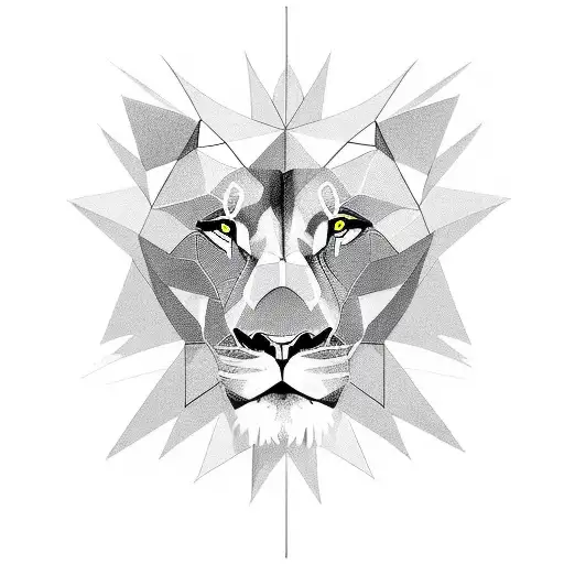 Lion, basketball player a anime eye in a geometric design tattoo  tattoo design idea