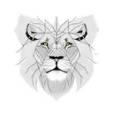 Lion, basketball player a anime eye in a geometric design tattoo  tattoo design idea