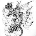 Dragon and phoenix tattoo design idea