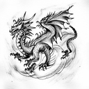 Dragon and phoenix tattoo design idea