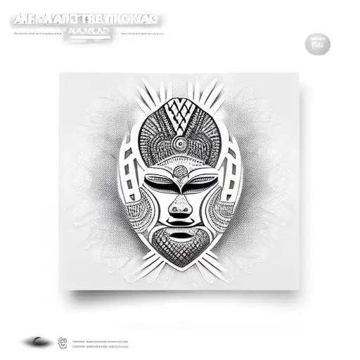 african traditional mask  black and white  tattoo design idea
