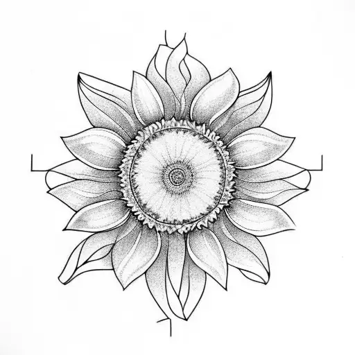 line work sunflower inside open book tattoo design idea