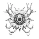sunflower, pearls, deer antlers  tattoo design idea